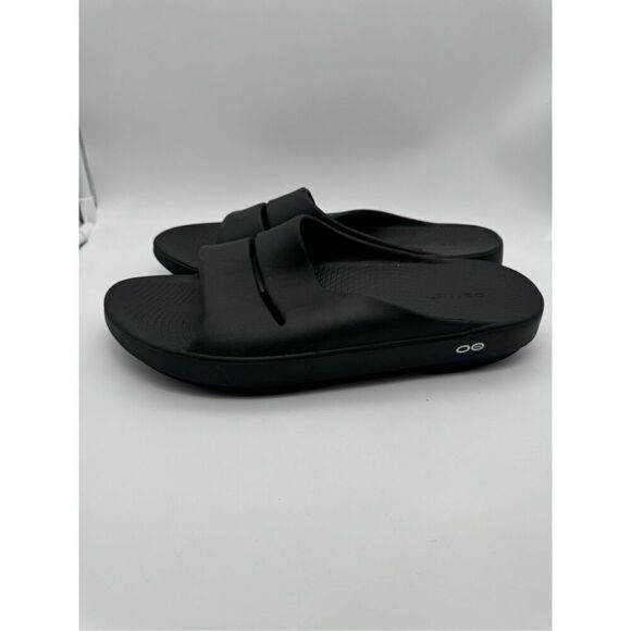 Oofos Ooahh Luxe Unisex Black Slide Sandals size M12-W14 - Picture 3 of 6